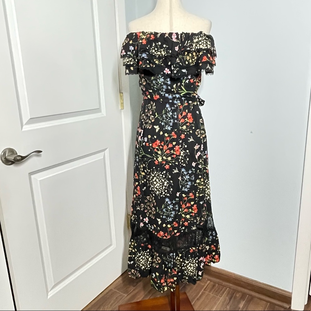 Alice + Olivia Cherri Black Maxi Dress Off Shoulder size 0 - Picture 10 of 12